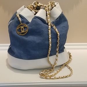 💯% CHANEL Quilted Denim/Leather Handbag